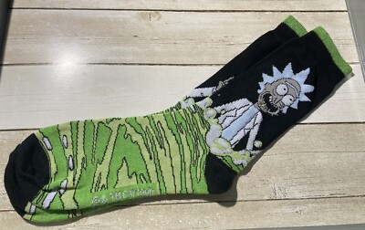 Rick And Morty - Adult Size 24 SOCKS - Rick Portal Fluid - TM Cartoon Network 