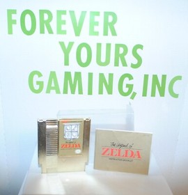 Legend of Zelda Gold Cart NES with Manual and protective Clear Case