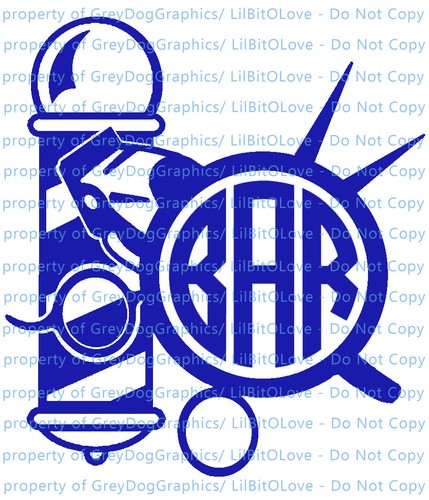 Custom Yeti Sized Barber Shop Monogram Decal Your Initials 3 Letters Sticker - 第 1/19 張圖片