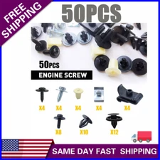 50X Engine Splash Shield Bumper Body Bolts Screw Nut Fender Clips Rivet Retainer