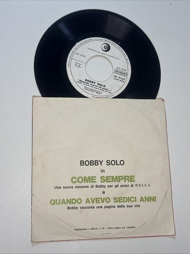 BOBBY SOLO - COME SEMPRE/QUANDO AVEVO SEDICI ANNI - Disco Vinile 45 Giri - Picture 2 of 2
