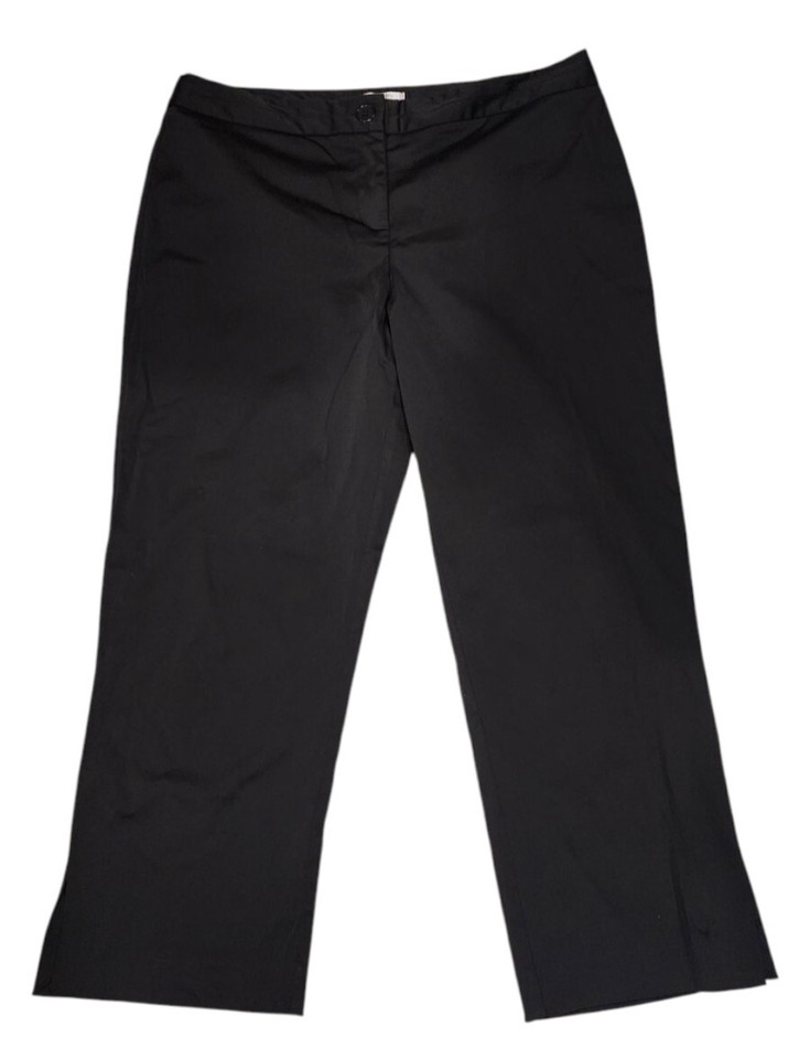 Women's size 14 black shiny cropped dress pants made by Exclusively Harry