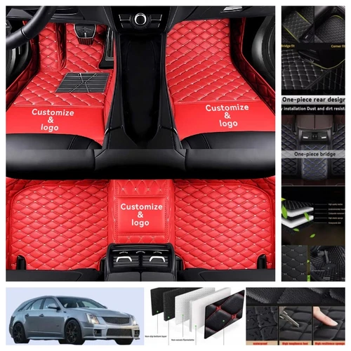 For Cadillac CTS Wagon 2010-2014 Car Floor Mats PU Leather Waterproof Carpets - Imagen 19 de 44