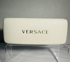 Versace Sunglasses Eyeglasses Hard Case White Leather Designer Luxury