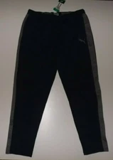 PUMA Blue Gray Training Lounge Logo Pants Size M Medium Mens NWT