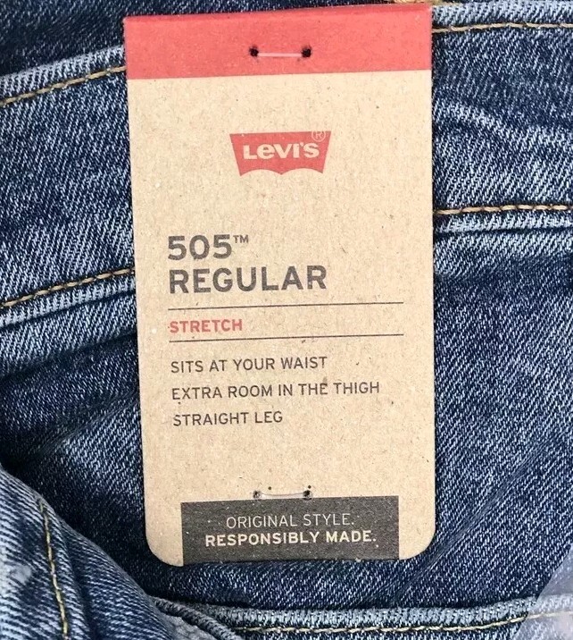 Levi's 505 Mens Jeans 30 x 34 Blue Cotton Denim Midweight Straight Leg Stretch thumbnail 5