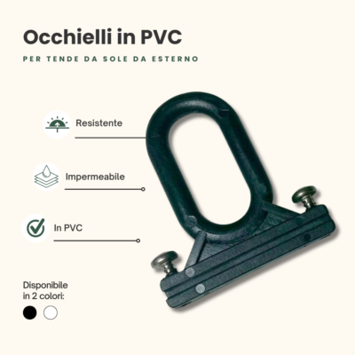 Occhiello Per Tenda - 1 Coppia (2 Pezzi), Gancio In Nylon Per Tende A Caduta, Colore Bianco - Foto 9