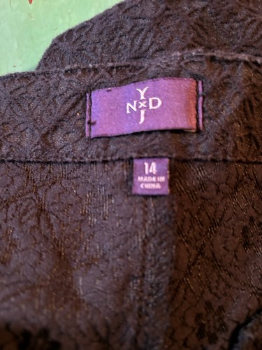 NYDJ Size 14 Black Skimmer Darling Fabric EUC Lift &Tuck Zipper Button - Picture 3 of 11