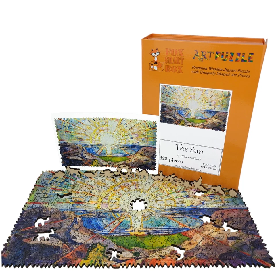 Wooden Jigsaw Puzzle for Adults by FoxSmartBox - 323 Pieces - The Sun - Image 4 of 4