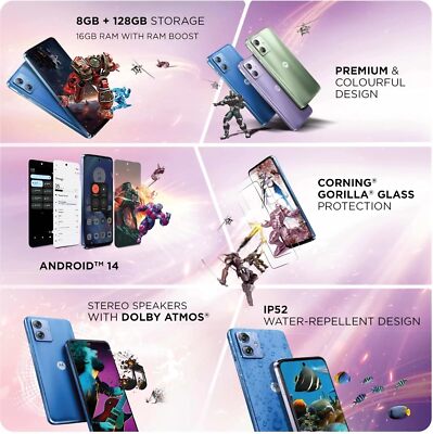 Motorola G64 5G (Pearl Blue, 8GB RAM, 128GB Storage) | eBay