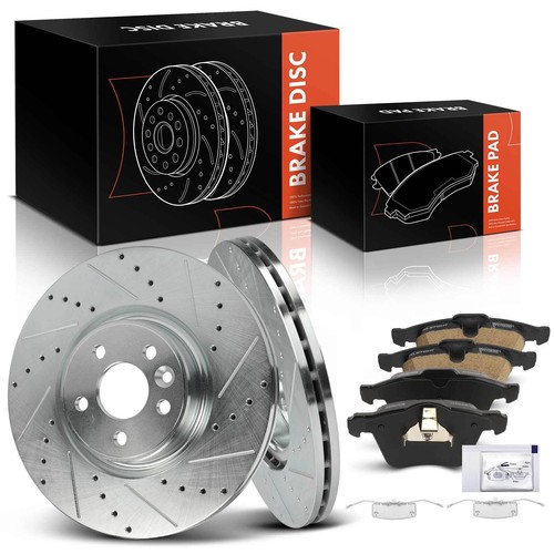 Front Drilled Brake Rotors & Ceramic Brake Pads for Volvo S80 0716 S60