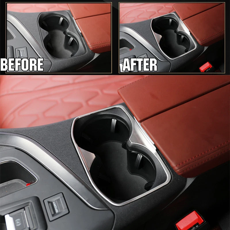 Marco de cubierta de moldura portavasos cromado para Peugeot 3008 5008 2017- Estilo moldeado Foto 2 de 4