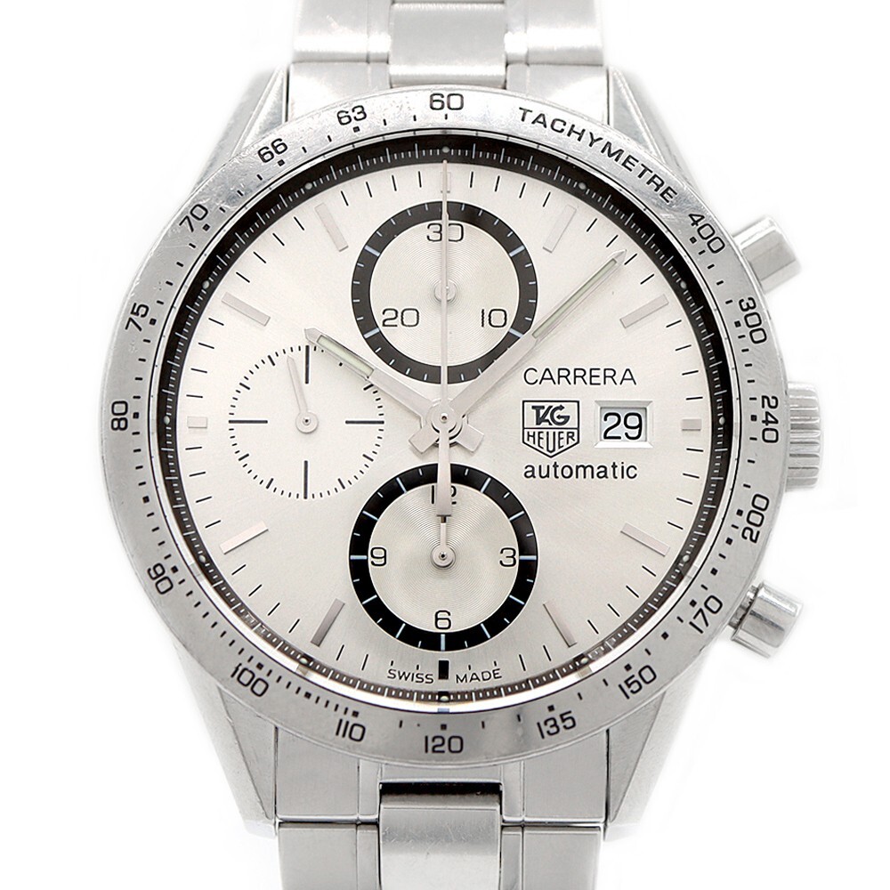 TAG Heuer Carrera CV2017 Silver Dial Mens Stainless Steel Watch BA0786