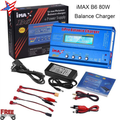 80W Fast Digital Balance Charger for iMAX B6 AC LCD RC LiPo LiFe NiCD Battery