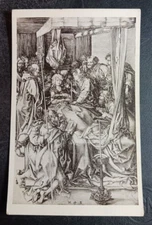 vtg postcard art Martin Schongauer Death of the Virgin Art Institute Chicago