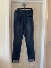BELLE by Kim Gravel Reg Primabelle Cuffed Jeans MED WASH sz 6