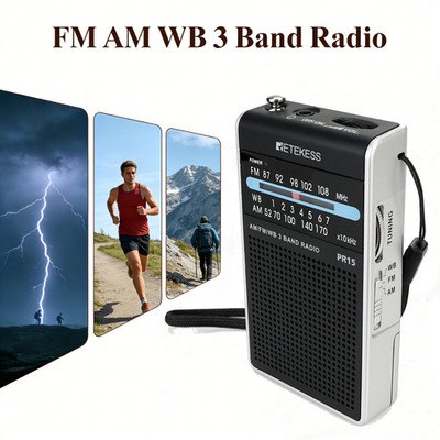 PR15 Pocket FM/AM/NOAA Emergency Weather Radio Tuning Walking Little Transistor