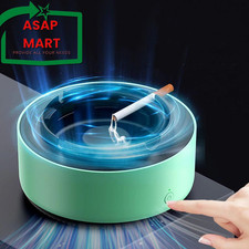 2 in 1 Multifunctional Smokeless Ashtray,Air Purifier Ashtray One Size, Green 