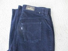 Vintage 70s Levis Womens Size 18 32x33 Corduroy Navy Blue Flat Front