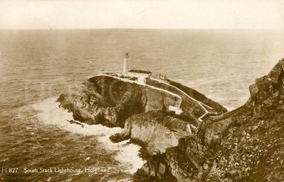 Holyhead RPPC South Stack Leuchtturm Anglesey 1920er Vintage Postkarte England