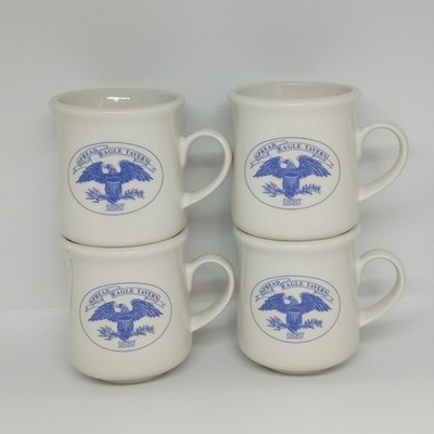 HTF Lot Set 4 SPREAD EAGLE TAVERN 1837 Coffee Mug Don Schreckengost Hall China
