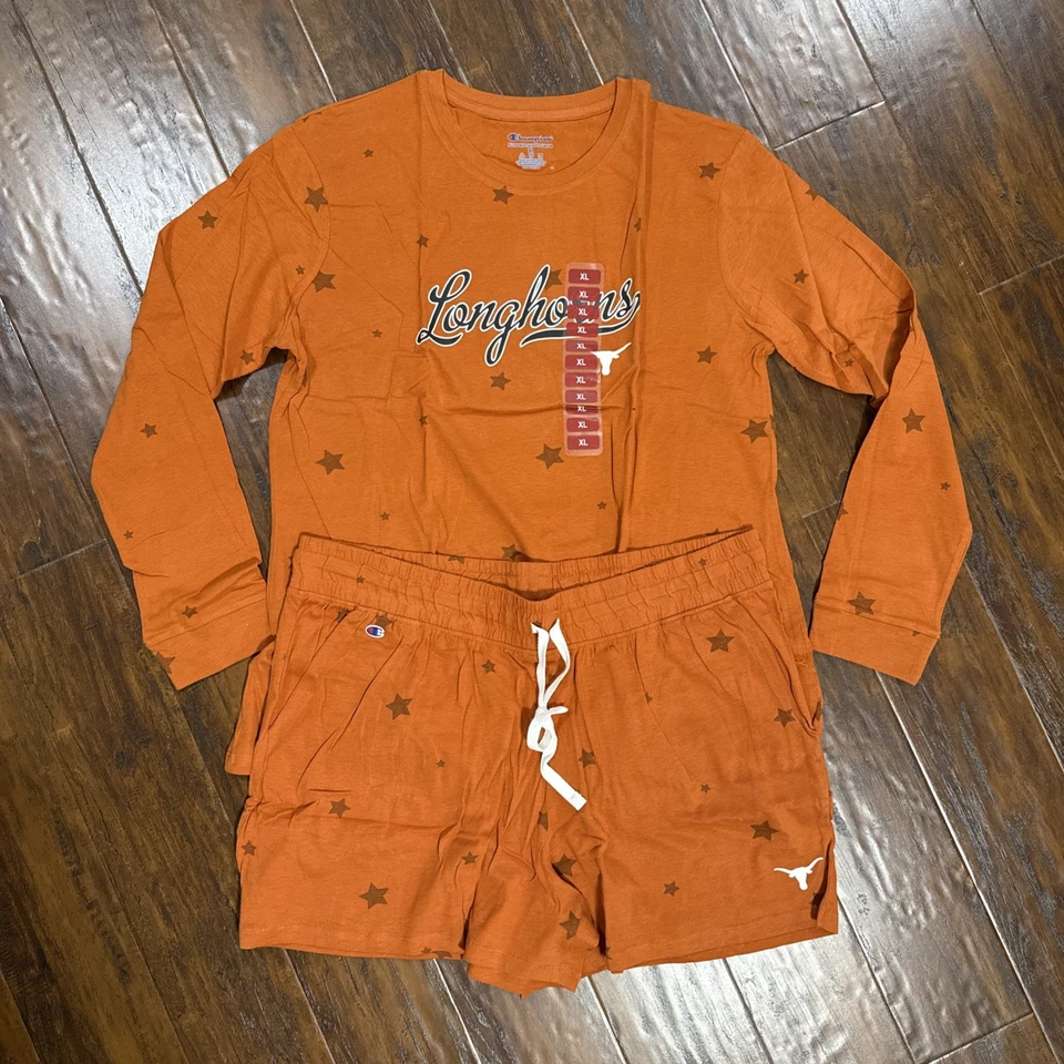 Nuevo Texas Longhorns Damas Mujeres Conjunto de Salón Talla XL 2 Piezas Naranja Campeón Foto 3 de 4