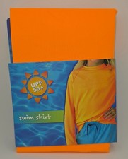 ABG Swim Shirt Youth- Neon Orange UPF 50 Long Sleeve Rash Guard UV, Choose Size
