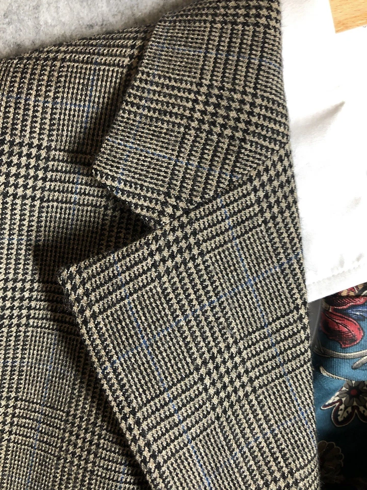 Blazer Nautica 41R Negro Gales Glen Cuadros Lana Cachemira Traje Abrigo Chaqueta Clásico Foto 2 de 4