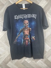 Iron Maiden 2017 Book Of Souls World Tour Concert T Shirt Size XL Double Sided