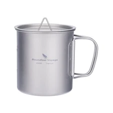 Boundless Voyage Titanium Cup with Lid Outdoor Camping Ultralight Water Tea C...