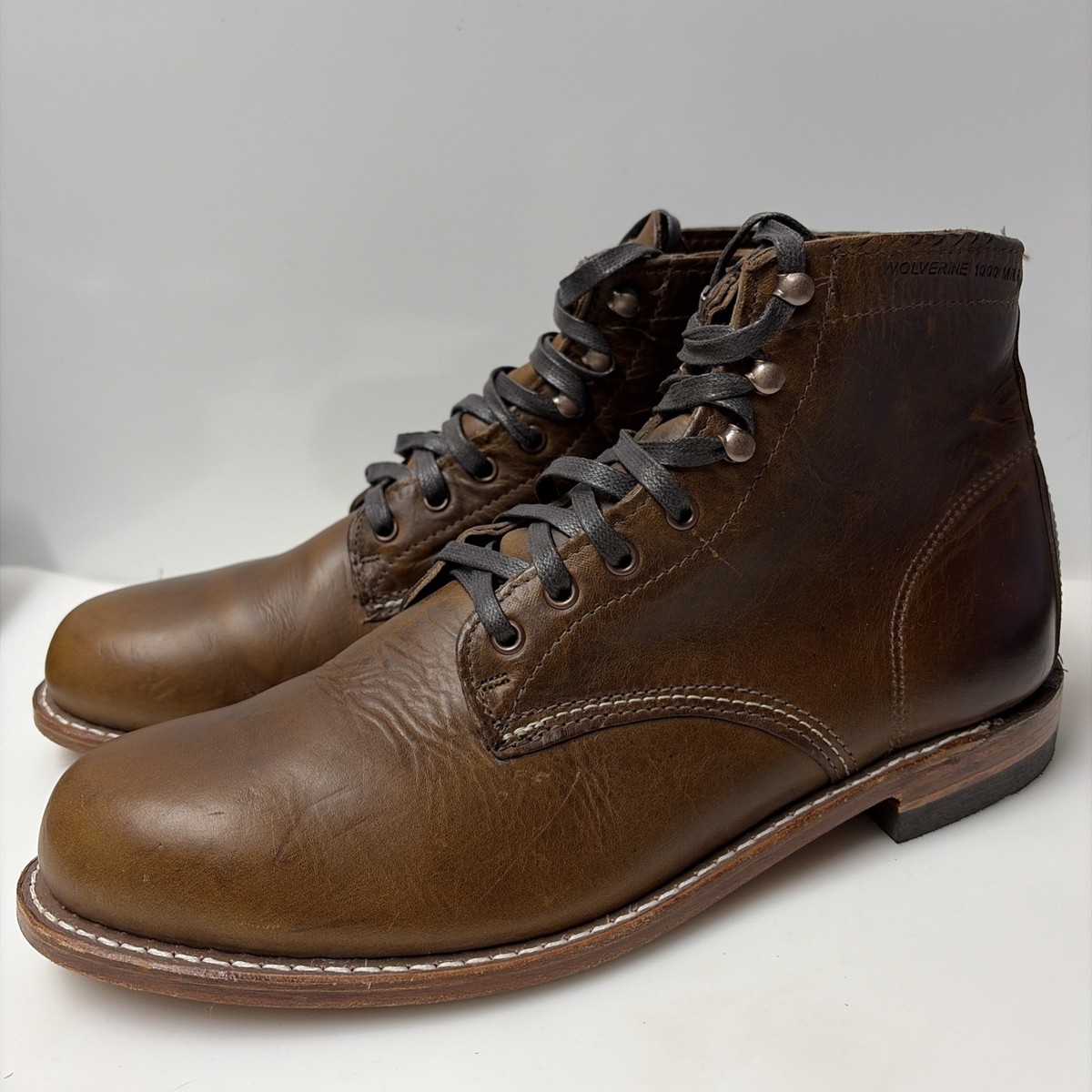 Wolverine 1000 Mile Plain Toe Classic Boot 11.5 D Mens Brown Casual Dress Boots View 2