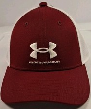 Under Armour 1383452-626 Boys' UA Blitzing Trucker Hat Mesh Back, Cardinal/White