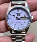 Vintage Seiko Sports 5 Automatic Watch Lavender Lilic Dial 6309A