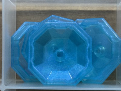LEGO Parts - Satin Trans-Light Blue 4 x 4 Octagonal, Bottom - No 80337 - QTY 5