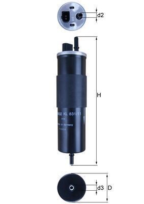 MAHLE Kraftstofffilter KL 831/11 für VOLVO