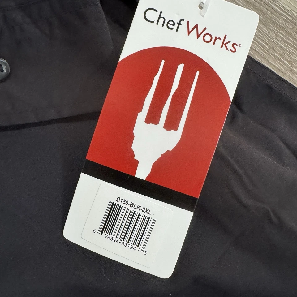 NWT Lot 2 Chef Works Black Long Sleeve Button Up Shirts Men's Size 2XL - Image 3 of 4