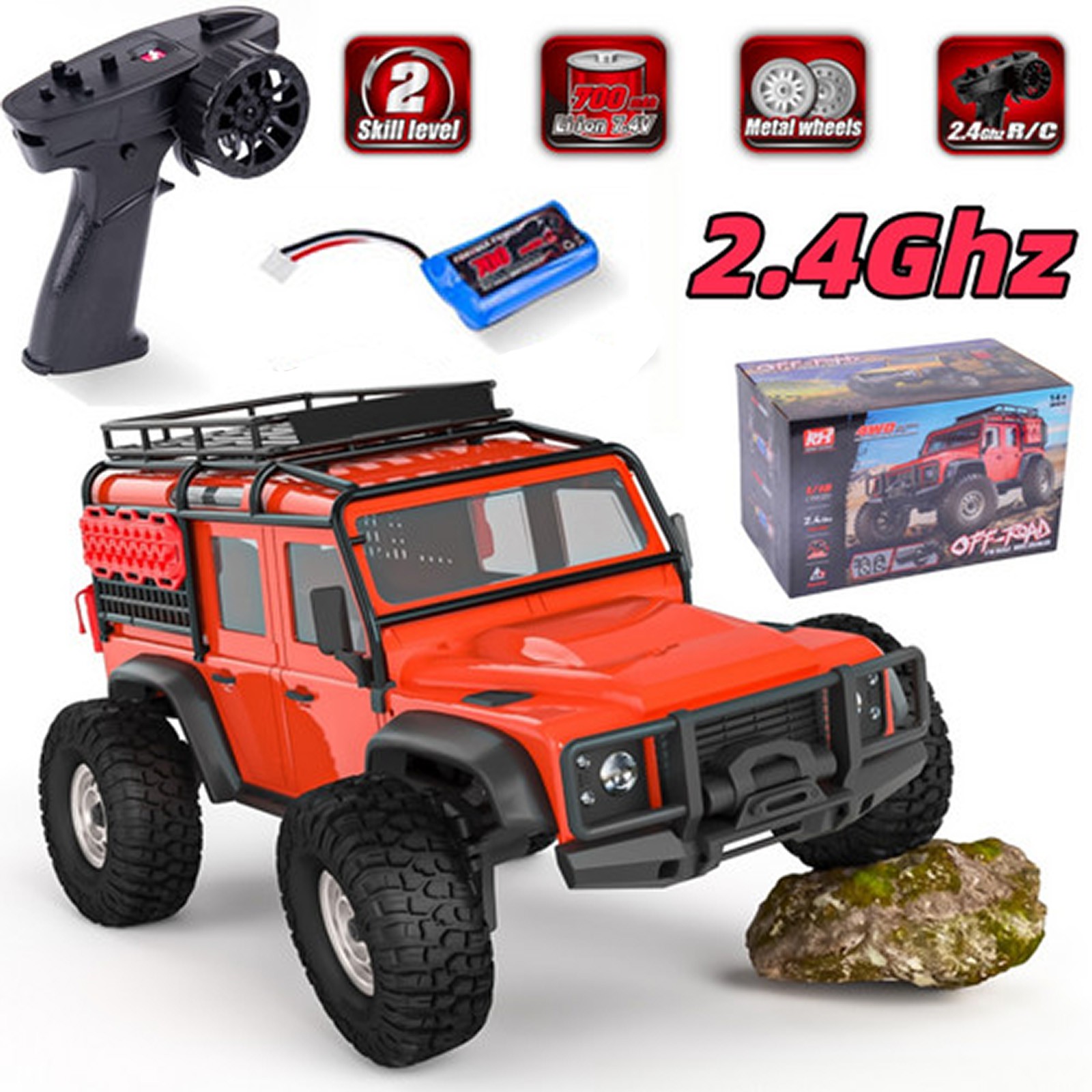 4WD Off-Road 2.4G Remote Control 1/18 Remo RC Rock Crawler Truck with Diff-lock
