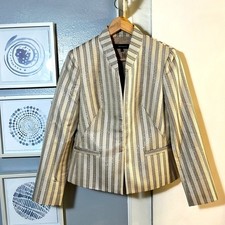 Jones New York Women  s Cream Gold Blazer Jacket Size 6