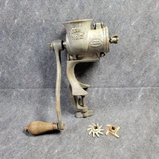 Vintage Russwin #2 Meat Grinder Food Chopper 2 Cutters Swing Open Design