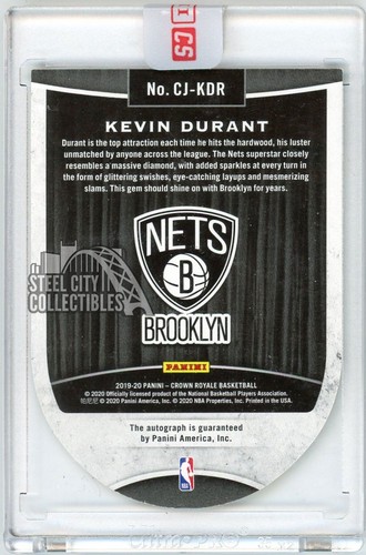 Kevin Durant 2019 Crown Royale Premium Crown Jewel Autograph Card #CJ-KDR 11/11 - Photo 2/2