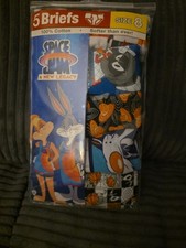 PACK 5 BRIEFS BOYS - SPACE JAM SZ 8 - UNDERWEAR X5 COMIC COTTON MOVIE