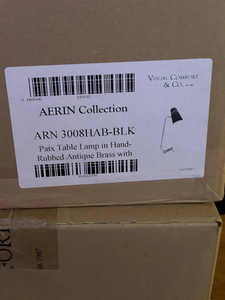 Comodidad Visual NUEVA Lámpara de Mesa Paix Antigua Latón Pantalla Negra ARN3008HAB-BLK Foto 3 de 4