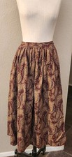 Vintage Polo Ralph Lauren Skirt Paisley 100 Cotton Midi Country Boho Small