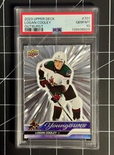2023-24 Upper Deck Extended Logan Cooley Young Guns Outburst #701 PSA 10 POP 45
