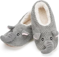 Cute Slippers for Women  Kids, Fuzzy Animal Slipper Socks with Non-Slip Soles,