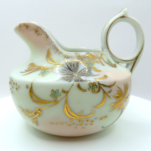 Vintage Nippon Style Moriage Creamer & Sugar Bowl Set Hand Painted Gold Floral - Picture 5 of 19