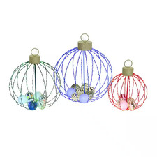 Multi-Color Metal Balls Christmas Holiday Yard Decoration with Mini Balls Orname