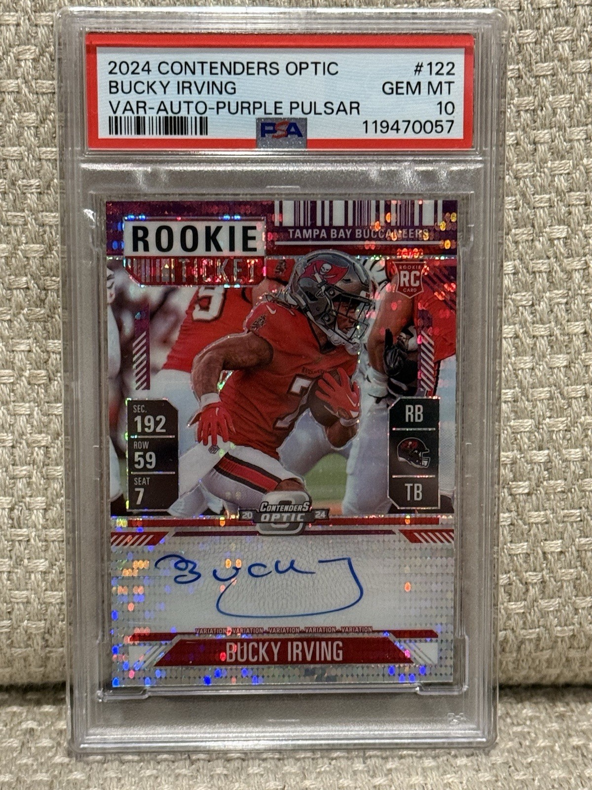 2024 Contenders Optic - Rookie Ticket Auto Bucky Irving #122 Purple Pulsar /27