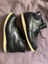 Men’s Red Wing Wing Black Leather Moc Toe Boots, Size 13