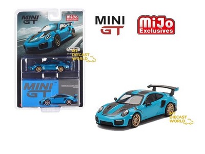 1/64 MINI GT #344 PORSCHE 911 GT2 RS WEISSACH PACKAGE MIAMI BLUE
